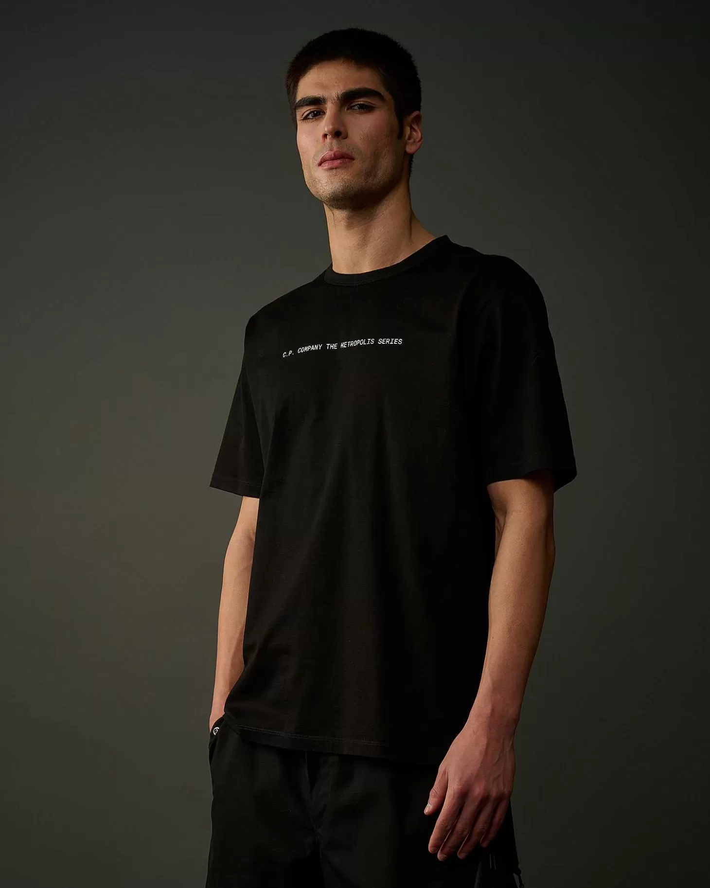 Shop Metropolis Series Mercerized Jersey Graphic Face T-Shirt Men Metropolis Series