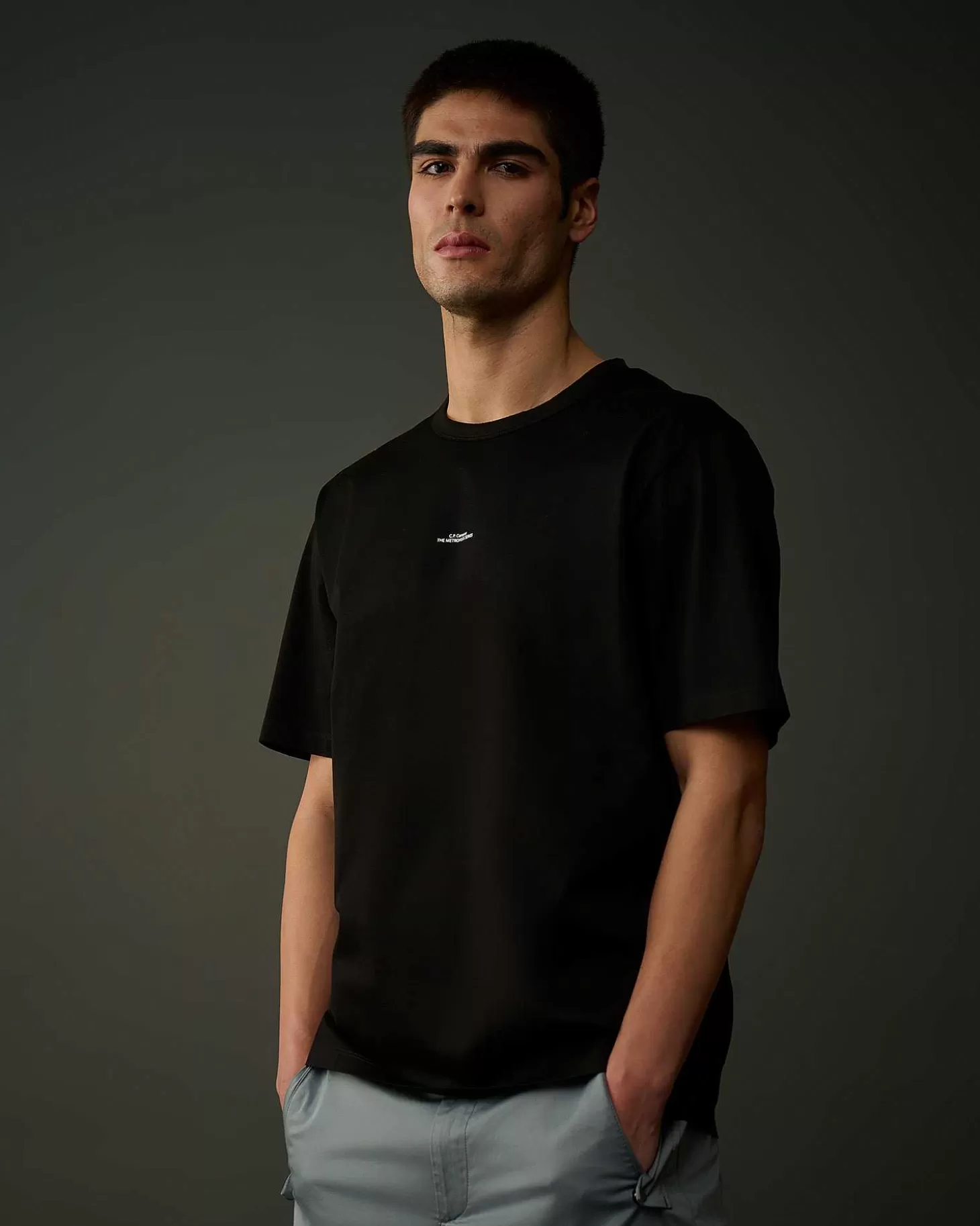 Best Metropolis Series Mercerized Jersey Logo Print T-Shirt Men Metropolis Series
