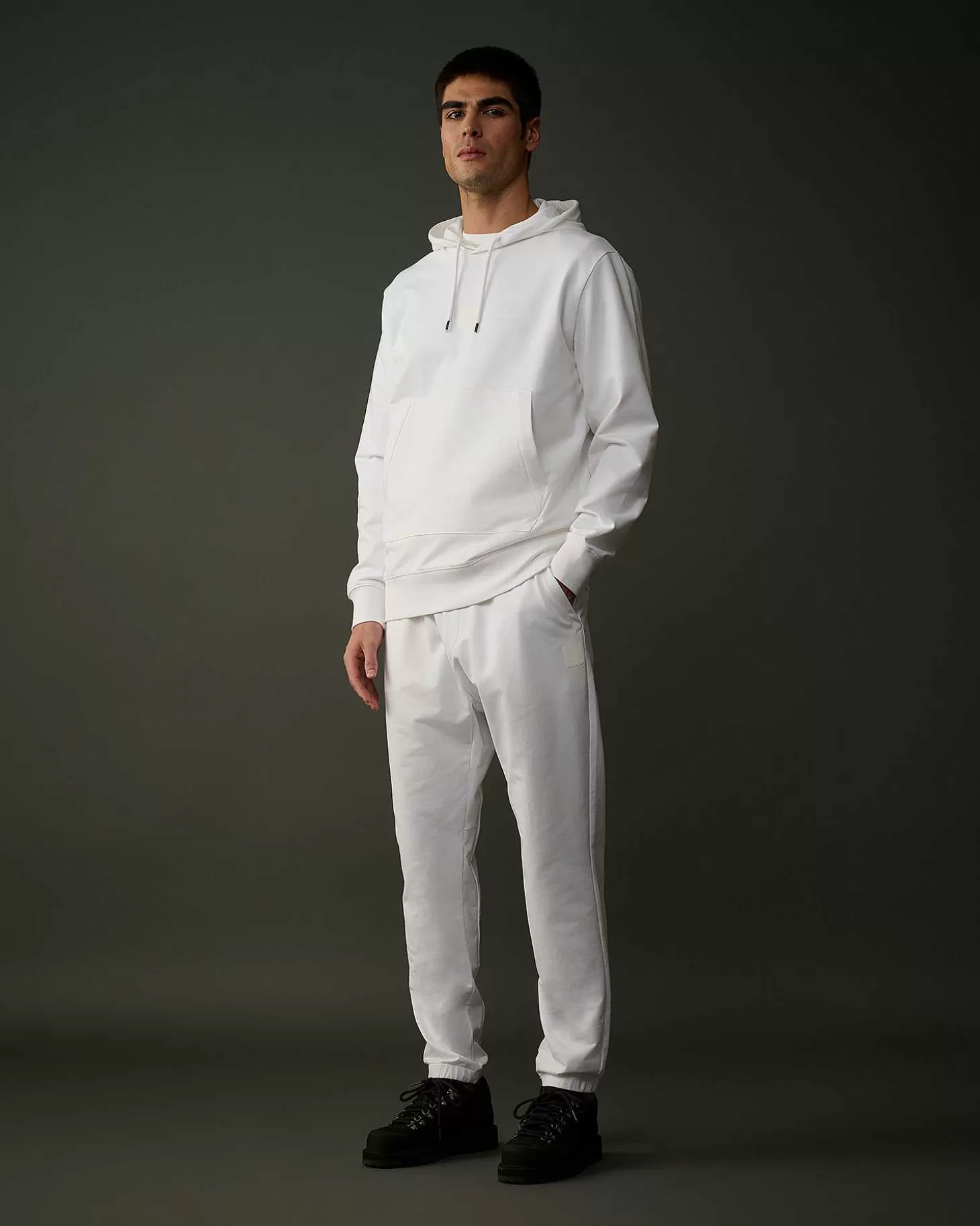New Metropolis Series Stretch Fleece Logo Hoodie Men Metropolis Series