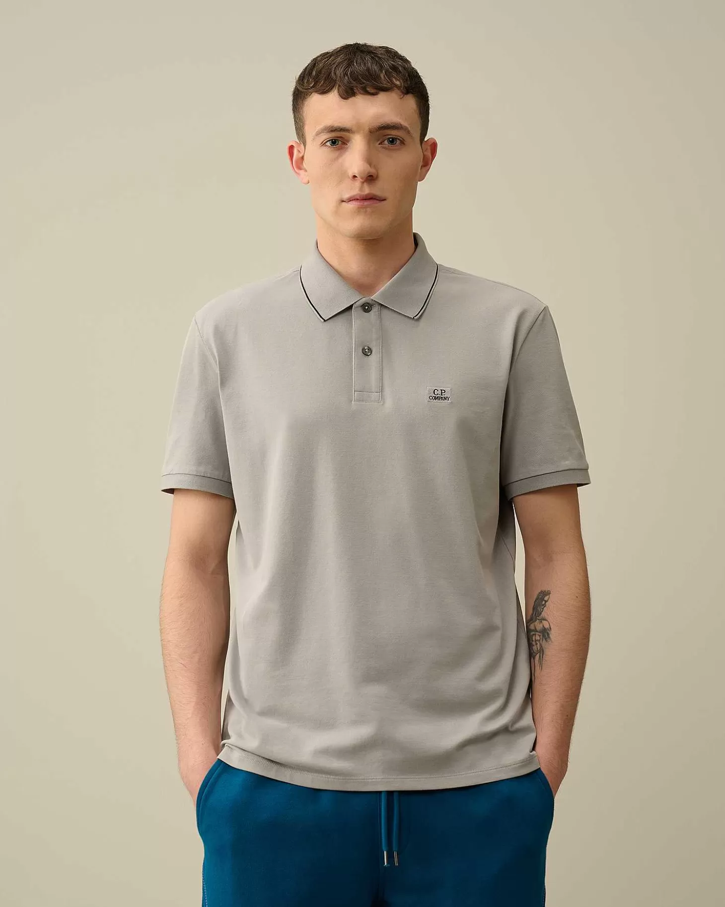 Hot Stretch Piquet Regular Striped Collar Polo Shirt Men T-Shirts & Polo