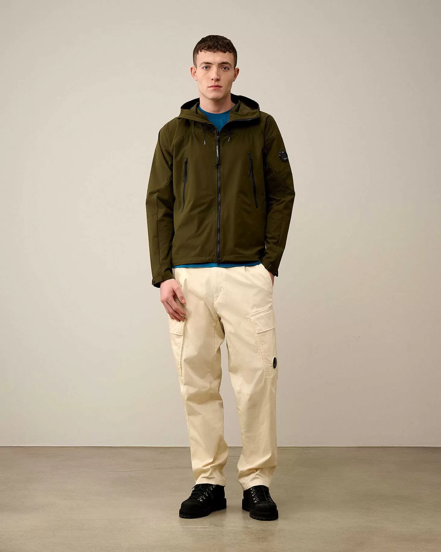 Outlet Stretch Sateen Loose Cargo Pants Men Trousers
