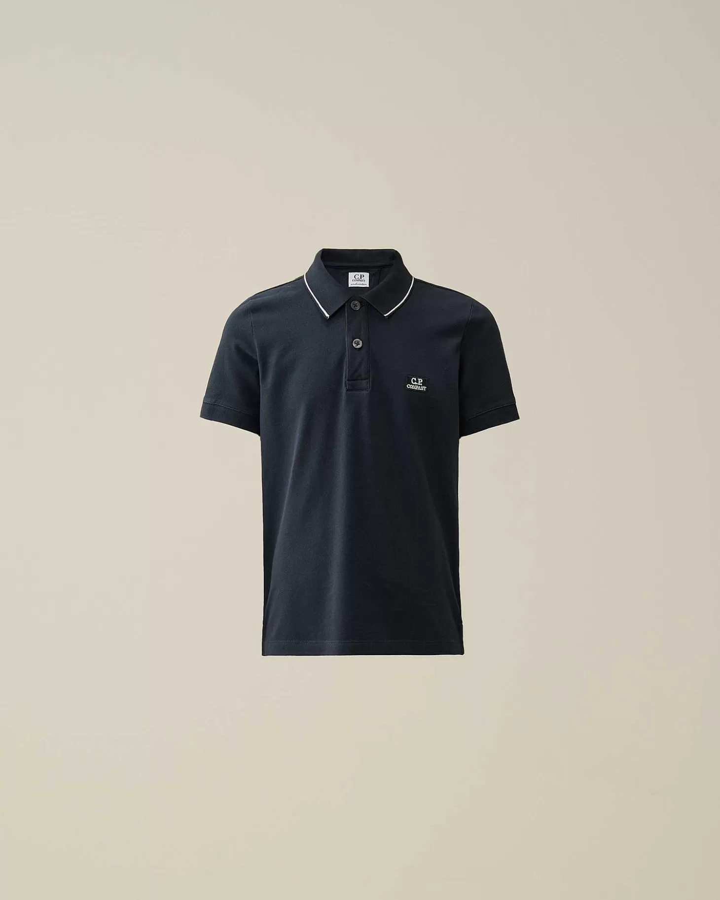 Online U16 Stretch Piquet Logo Striped Collar Polo Shirt Kids Clothing 2-3